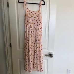 A New Day Citrus Tie Strap Midi Dress
